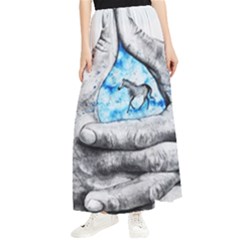 Hands Horse Hand Dream Maxi Chiffon Skirt