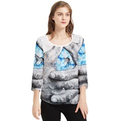 Hands Horse Hand Dream Chiffon Quarter Sleeve Blouse