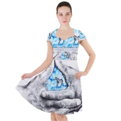 Hands Horse Hand Dream Cap Sleeve Midi Dress