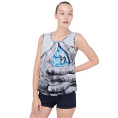 Hands Horse Hand Dream Bubble Hem Chiffon Tank Top