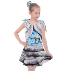 Hands Horse Hand Dream Kids  Tie Up Tunic Dress by HermanTelo