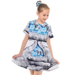 Hands Horse Hand Dream Kids  Short Sleeve Shirt Dress by HermanTelo