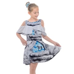 Hands Horse Hand Dream Kids  Shoulder Cutout Chiffon Dress by HermanTelo