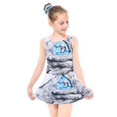 Hands Horse Hand Dream Kids  Skater Dress Swimsuit by HermanTelo