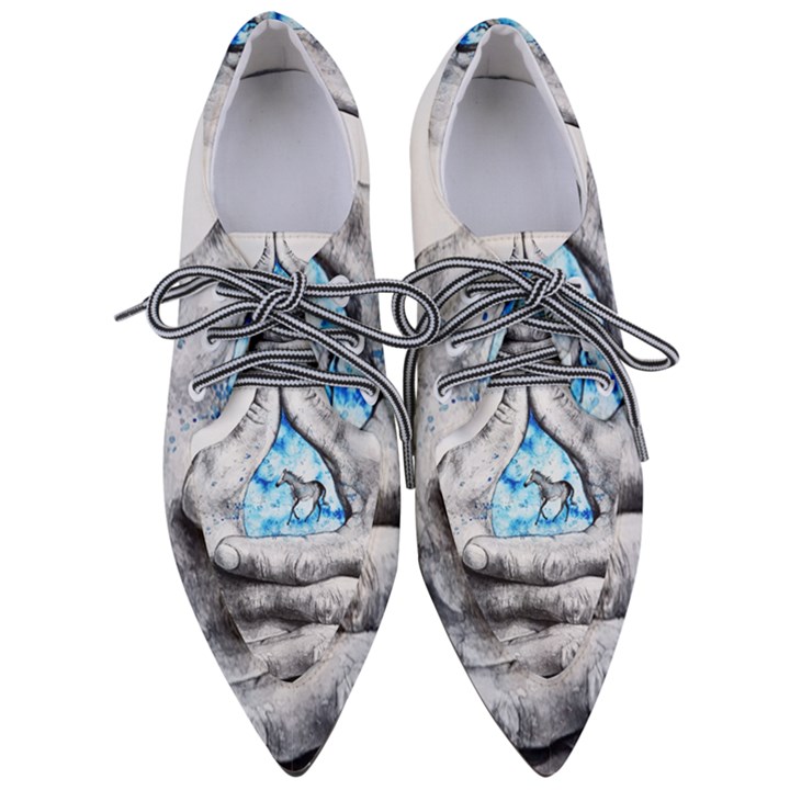 Hands Horse Hand Dream Pointed Oxford Shoes