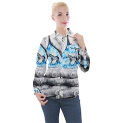 Hands Horse Hand Dream Women s Long Sleeve Pocket Shirt