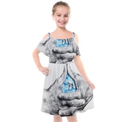 Hands Horse Hand Dream Kids  Cut Out Shoulders Chiffon Dress