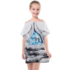 Hands Horse Hand Dream Kids  One Piece Chiffon Dress by HermanTelo