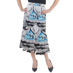 Hands Horse Hand Dream Midi Mermaid Skirt by HermanTelo