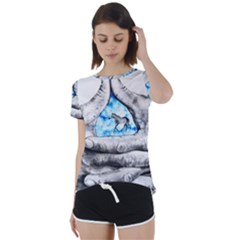 Hands Horse Hand Dream Short Sleeve Foldover Tee