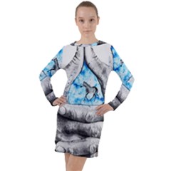 Hands Horse Hand Dream Long Sleeve Hoodie Dress by HermanTelo