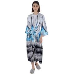 Hands Horse Hand Dream Maxi Satin Kimono