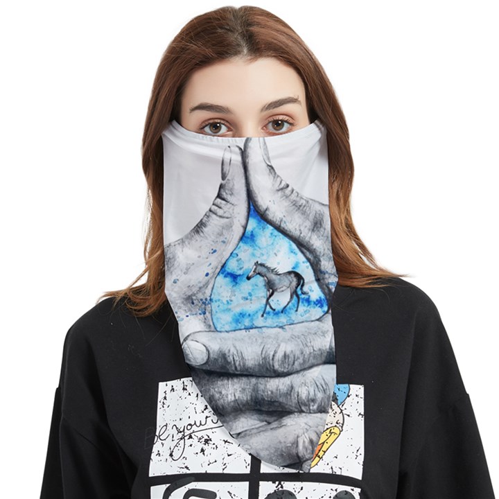 Hands Horse Hand Dream Face Covering Bandana (Triangle)