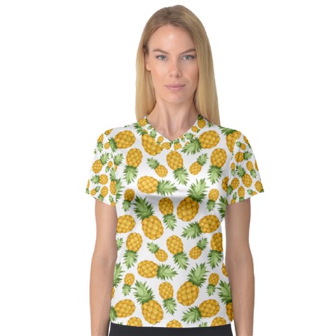 Pineapples V-neck Sport Mesh Tee by goljakoff