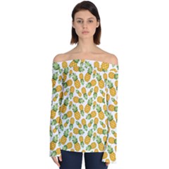 Pineapples Off Shoulder Long Sleeve Top by goljakoff