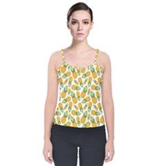 Pineapples Velvet Spaghetti Strap Top by goljakoff