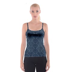 Blue Sashiko Pattern Spaghetti Strap Top