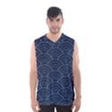 Blue Sashiko pattern Men s Basketball Tank Top View1