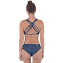 Blue Sashiko pattern Criss Cross Bikini Set View2