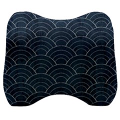 Blue Sashiko Pattern Velour Head Support Cushion