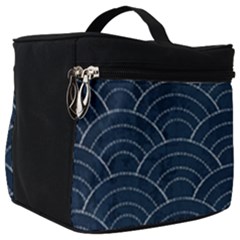 Blue Sashiko Pattern Make Up Travel Bag (big) by goljakoff