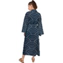 Blue Sashiko pattern Maxi Kimono View2