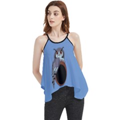 An Old Grumpy Grandpa Scop Owl Flowy Camisole Tank Top