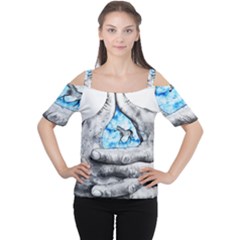 Hands Horse Hand Dream Cutout Shoulder Tee