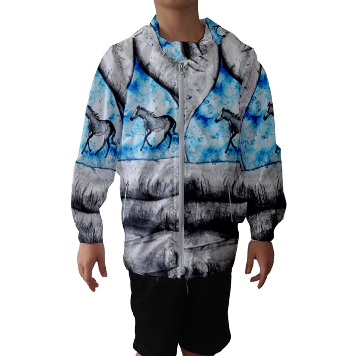 Hands Horse Hand Dream Kids  Hooded Windbreaker