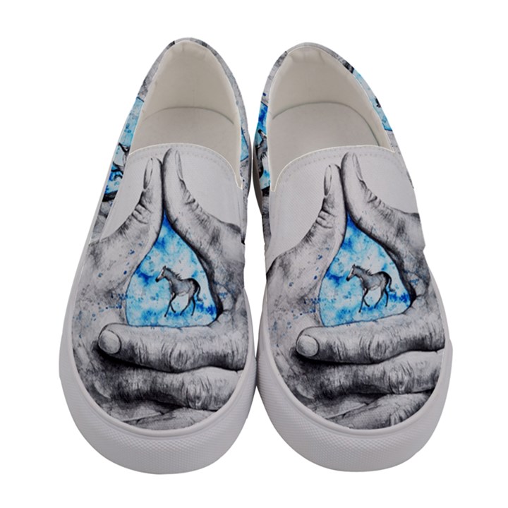 Hands Horse Hand Dream Women s Canvas Slip Ons