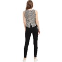 3d Leopard Print Black Brown White V-Neck Cropped Tank Top View2