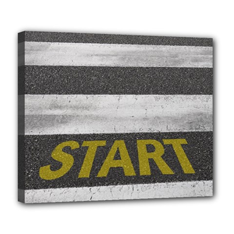 Asphalt Begin Bright Expectation Deluxe Canvas 24  X 20  (stretched)