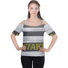 Asphalt Begin Bright Expectation Cutout Shoulder Tee