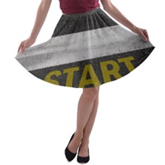 Asphalt Begin Bright Expectation A-line Skater Skirt