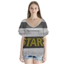 Asphalt Begin Bright Expectation V-Neck Flutter Sleeve Top View1