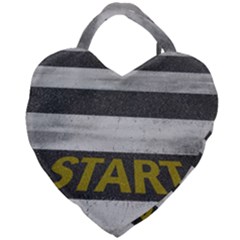 Asphalt Begin Bright Expectation Giant Heart Shaped Tote by HermanTelo