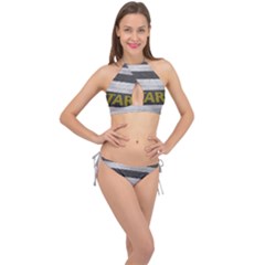 Asphalt Begin Bright Expectation Cross Front Halter Bikini Set by HermanTelo