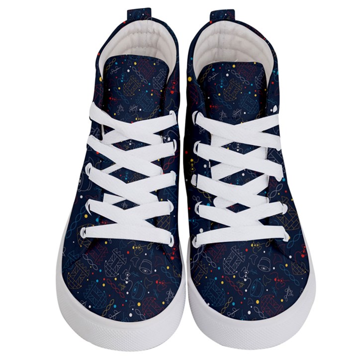 Traditional Tribal Pattern Kids  Hi-Top Skate Sneakers