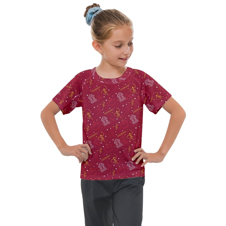 African Folk Tribal Art Kids  Mesh Piece Tee