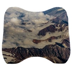 Andes Mountains Aerial View, Chile Velour Head Support Cushion by dflcprintsclothing