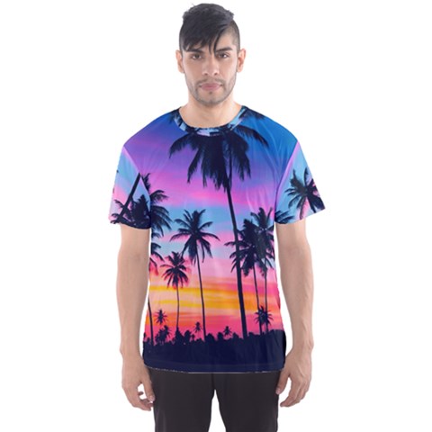 Sunset Palms Men s Sport Mesh Tee by goljakoff