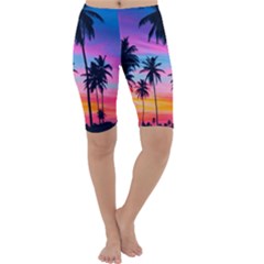 Sunset Palms Cropped Leggings  by goljakoff