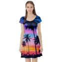 Sunset palms Short Sleeve Skater Dress View1