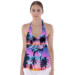 Sunset Palms Babydoll Tankini Top by goljakoff