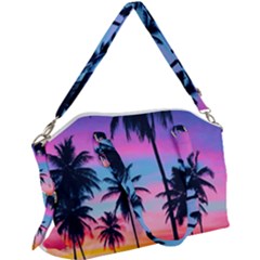 Sunset Palms Canvas Crossbody Bag by goljakoff