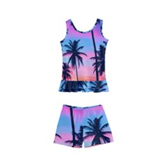 Sunset Palms Kids  Boyleg Swimsuit by goljakoff