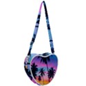 Sunset palms Heart Shoulder Bag View2