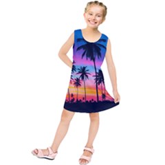 Sunset Palms Kids  Tunic Dress by goljakoff