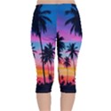 Sunset palms Velvet Capri Leggings  View2