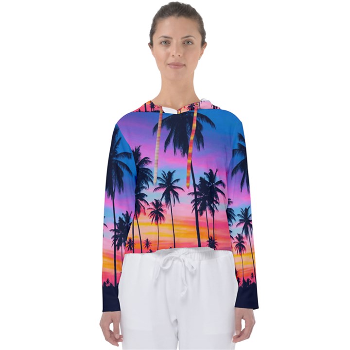 Sunset palms Women s Slouchy Sweat